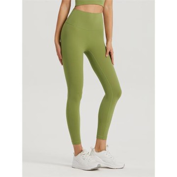 歐美高腰裸感瑜伽褲女緊身提臀防卷邊口袋彈力運動打底健身長褲春