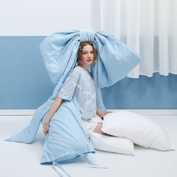 CACO-大耳狗滿版印刷落肩上衣‧親子款-女【J2SA025】