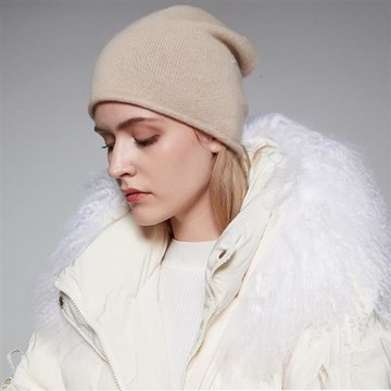 【米蘭精品】毛帽針織帽-山羊絨無縫捲邊男女配件7色74ij7