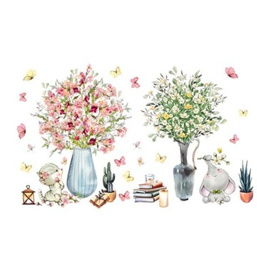 【出清新品】100__半島良品雙拼(30 x 90cm)無痕壁貼墻貼DIY清新小象, 1個