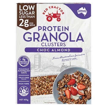 RED TRACTOR 紅色拖拉機 低糖烘烤堅果穀物燕麥片 巧克力杏仁 高纖 澳洲烘焙  450g  1個
