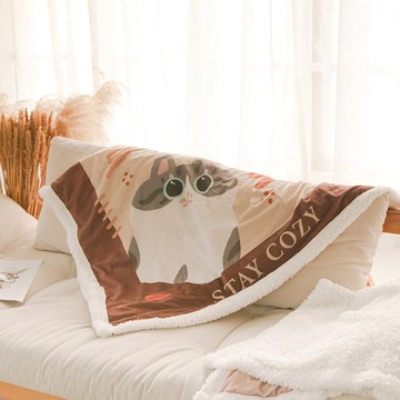 松果楓糖卷口味的貓咪羊羔絨毯 冷氣毯 午睡毯 寵物毯