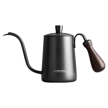 CAFEDE KONA 木柄細口壺 黑色  600ml  1個  壺身 + 壺蓋
