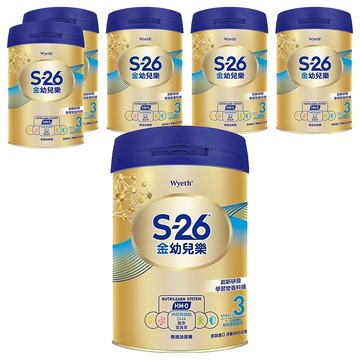 Wyeth 惠氏 S-26 金幼兒樂幼兒成長配方 S-HMO 再升級版奶粉 3號 1~3歲  850g  6罐