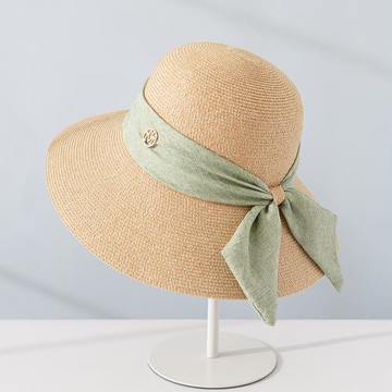 帽子女夏季休閑大檐帽遮陽帽時尚潮搭出游度假沙灘帽可折疊草帽