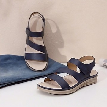 【LN】現+預 復古休閒坡跟簡約三系帶涼鞋(拖鞋/舒適/休閒鞋)