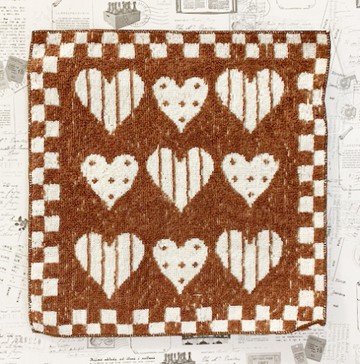 【震撼精品百貨】日本精品百貨~日本純棉方巾/毛巾-咖啡愛心#89300