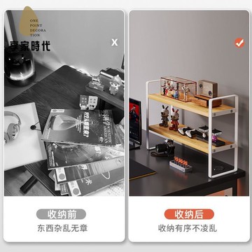 免運 桌面 書架  置物架 桌上家用收納架學生 書桌 小架子多層  簡易 櫃子分層架xj7311