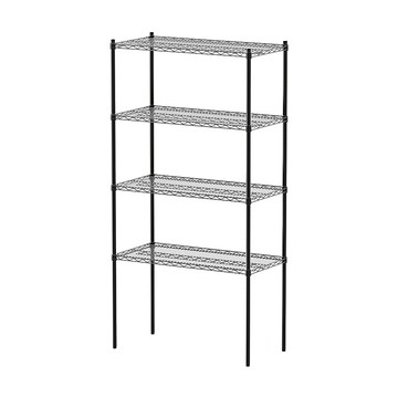 【dayneeds】荷重型 90x45x180公分 四層波浪架 黑色