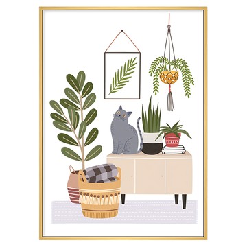 療癒之家I 木框 油畫布裝飾畫  40 x 30cm  木色