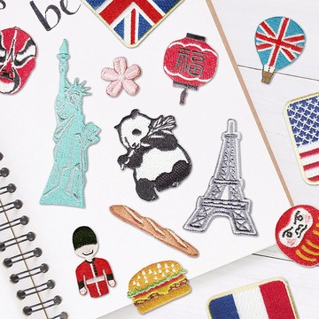 【刺繡布貼】環遊世界國家組合 (五款)