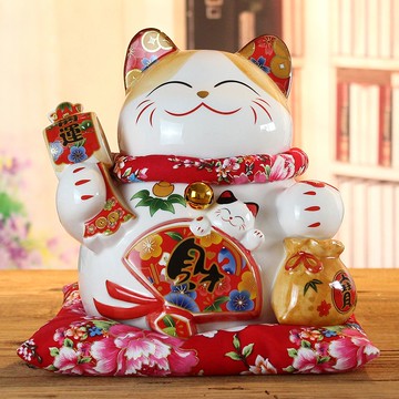 招財貓擺件 自動招手家居陶瓷搖手存錢罐創意開業禮品新款前臺店鋪交換禮物