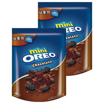 OREO 奧利奧 迷你夾心餅乾 巧克力口味分享包 好入口 8包入  163.2g  2袋