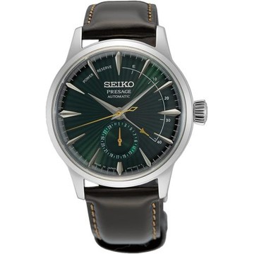 SEIKO 精工 PRESAGE 調酒師中央動力儲存顯示機械錶/綠X咖啡/40.5mm (4R57-00E0U/SSA459J1)SK003