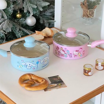 日式奶油庫洛米大耳狗美樂迪家用宿舍帶蓋不粘鍋煮面煎蛋奶鍋湯鍋