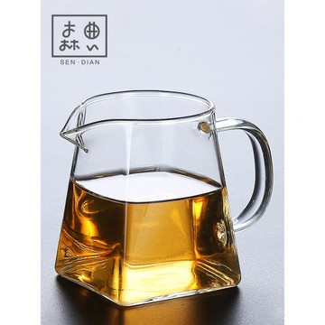 玻璃四方公道杯茶漏套裝加厚泡茶過濾網分茶器一體耐熱茶海茶具