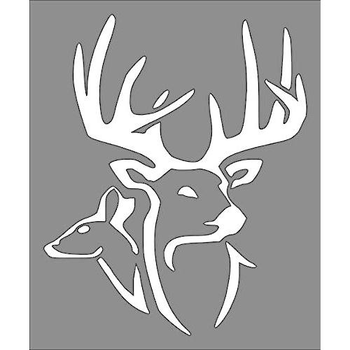 Deer Logo Stencil Reusable Sturdy Flexible Clear Plastic 15x6 in Arts and C