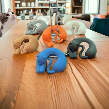 慵懶貓造型酒杯標記 分酒器必備 派對必備 酒杯標記 造型標記 創意酒杯標記 杯子區分器 酒杯識別 杯子記號