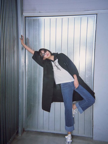 High-waist Roll-up Denim Pants (BKPKC2270)