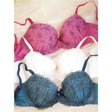 琉璃町包郵日系閃線蕾絲側收聚攏薄款調整型文胸套裝女士內衣內褲