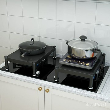 不鏽鋼電磁爐支架廚房置物架煤氣竈燃氣竈蓋闆罩子新款燃氣竈底座 瓦斯爐增高架 4CZN