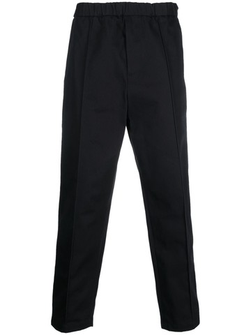 Jil Sander - elasticated-waist straight-leg trousers - men - Cotton - 54 - Blue
