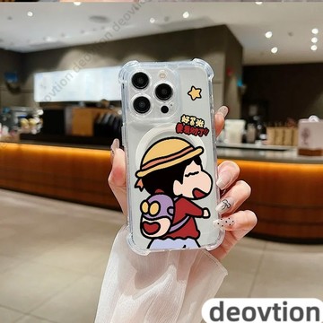 發財小新抗發黃四角磁吸防摔手機殼 防摔殼iPhone 16 15 14 13 12 11 Pro Max