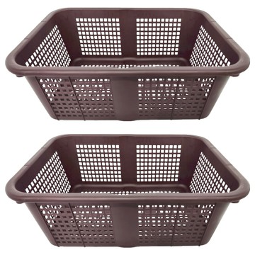 KEYWAY 聯府 得力深型籃 LU223-10  505 x 362 x 182mm  咖啡  2個