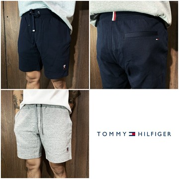 美國百分百【全新真品】Tommy Hilfiger 短褲 棉質 休閒 TH 短棉褲 logo 素面 深藍/麻灰 CL24