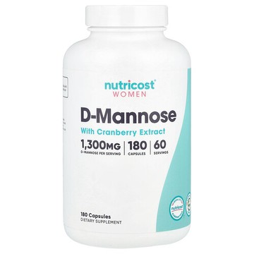 Nutricost, 女性，D-Mannose 含蔓越莓提取物，180 粒膠囊