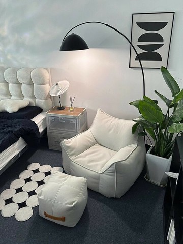 公司貨免運 附發票 懶人沙發豆袋榻榻米客廳可躺可睡躺椅設計師單人陽臺休閑椅子簡易-快速出貨