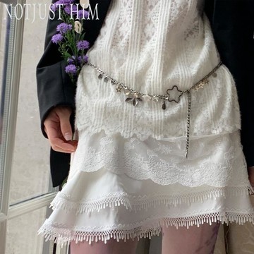 免運✅腰鏈配飾新款腰帶調節鏈條原創設計辣妹小衆高級復古腰鏈一體洋裝腰鍊 花花腰鍊 設計感腰帶 可調節腰帶 簡約腰帶 長裙