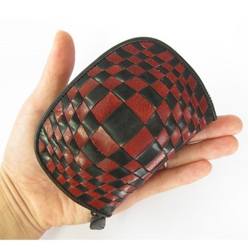 圓形拉鍊“Card & Coin”包 INTORE Black X Red