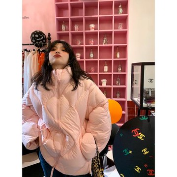 落落狷介粉色羽絨服2025年新款女款小個子外套冬短款小眾加厚立領