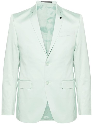 Karl Lagerfeld - single-breasted twill blazer - men - Cotton/Elastane/Viscose - 46 - Green