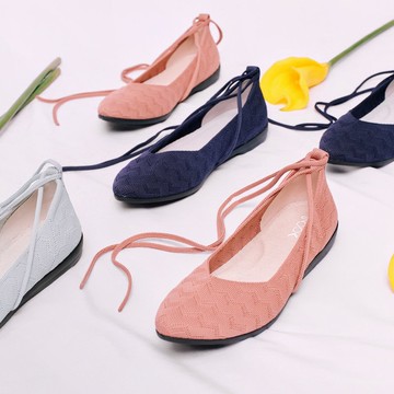 沙丘平底鞋 玫瑰粉 | inooknit 專為亞洲女生設計的針織鞋