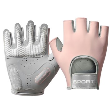 MICHAEL FITNESS 麥克健身 矽膠健身手套 - 加厚防滑減震掌墊 耐磨 輕盈透氣  M  粉色  1雙