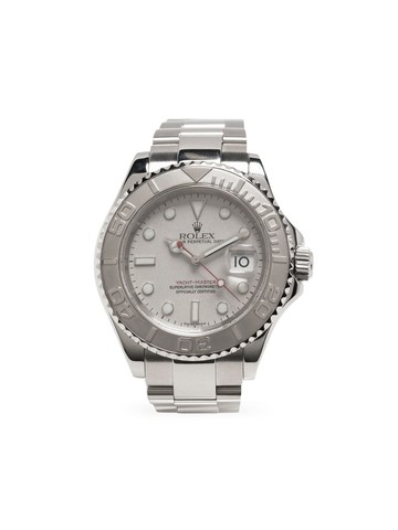 Rolex - 2004 pre-owned Yacht-Master 34mm - unisex - stainless steel/Platinum - One Size - Silver