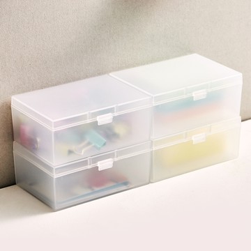 comet 半透明塑膠小卡硬卡套名片收納盒 4入  1組  半透明