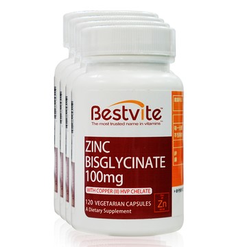 【美國BestVite】必賜力高效能鋅膠囊4瓶組 (120顆*4瓶)