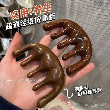 🔥臺灣出貨🔥疏通頭部專用按摩梳抖音衕款通經絡梳子五經養生頭療刷眼臉部頭皮hhfoof