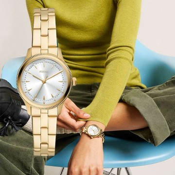 FOSSIL Brynn 簡約亮眼三眼女錶 玫瑰金色不鏽鋼 30 MM BQW8018
