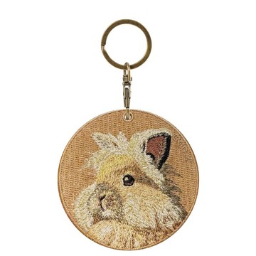 EMJOUR 雙面刺繡吊飾 - 獅子兔 | 仿真刺繡