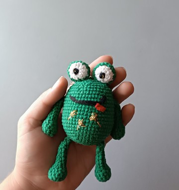 可愛的青蛙鉤針鑰匙圈手工製作