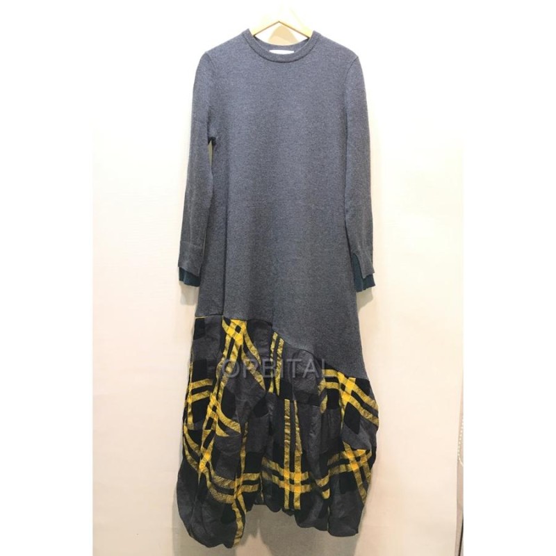 経堂) エンフォルド ENFOLD 20AW ニットコンビ ドレス ワンピース  