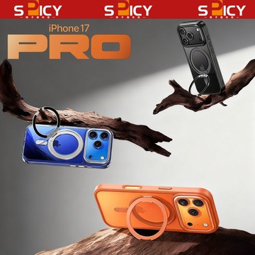 i17宇宙橙 360冰環磁吸支點 適用蘋果iPhone 16 15 14 13 12 ProMax 手機殼 防摔保護殼