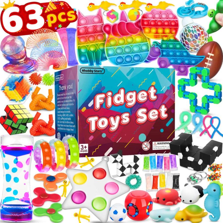 42 Pcs Fidget Toys Pack, Party Favors Carnival Treasure Classroom Prizes  Small Mini Bulk Sensory Figit Toys Set for Boys Girls Kids Adults, Stress