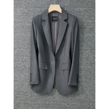 2025新款西裝小腳褲子套裝通勤高級感灰色羊毛氣質高端大碼西服女