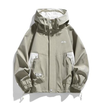 美式高街復古男士春秋季沖鋒衣外套防風防水保暖休閑運動寬松夾克