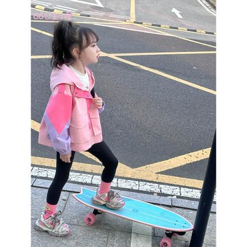 66公主女童外套春秋沖鋒衣兒童秋裝2025新款洋氣女孩上衣時髦秋季